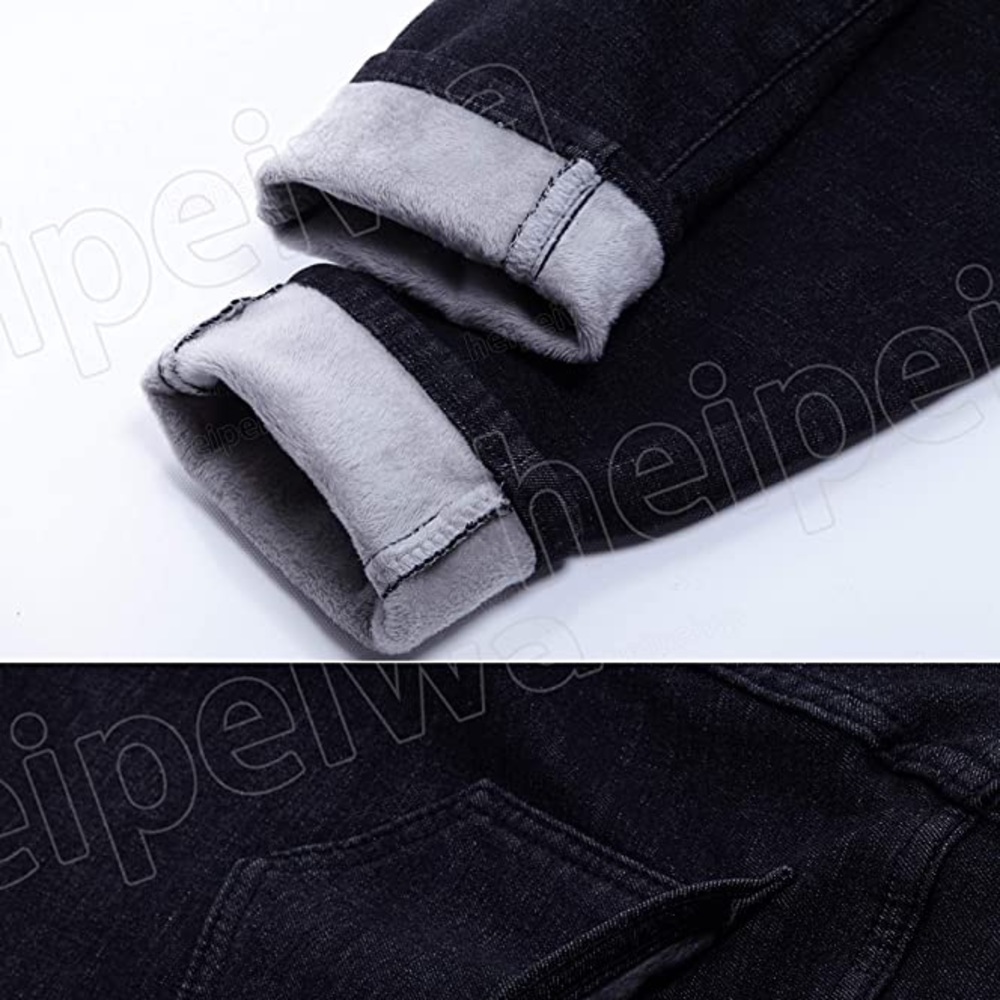 Womens Winter Jeans Thick Skinny Pants Fleece Lined Slim Stretch size S-M